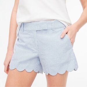 Ann Taylor Factory Blue and White Stripe Scalloped Shorts, size 6